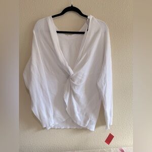 NEW White Twist Front Sweater